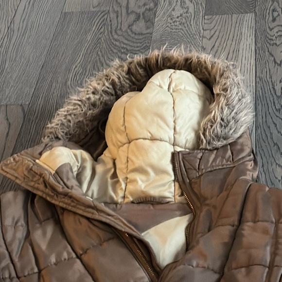 Tommy Hilfiger tan brown bumper puffer jacket Sz S - Picture 5 of 15